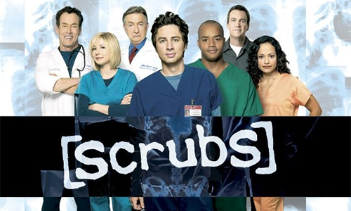 Scrubs poster with main characters.